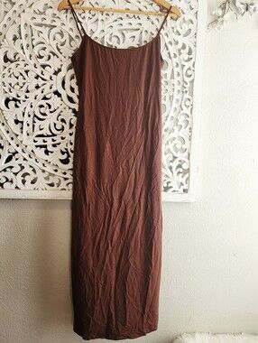 REFORMATION MIDI DRESS SHOULDER STRAPS CHESNUT COLOR WOMENS SIZE MEDIUM